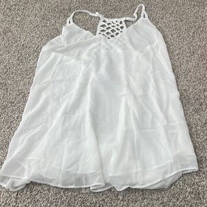White flowy tank with braided back